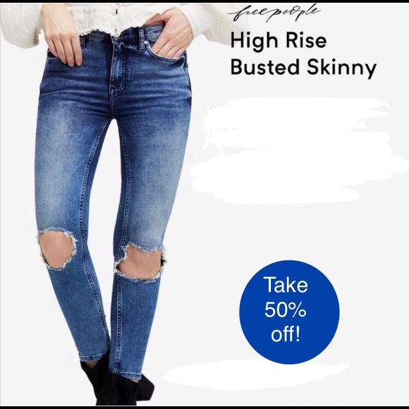 Free People Denim - 🖤NWT Free People High-Rise Distressed Skinny Jean